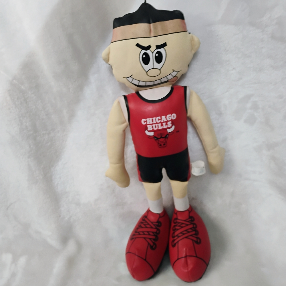 Vtg 90s Chicago Bulls Stuffed 14" Doll Window Cling Good Stuff 1995 NBA‎ A